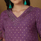 Silk Printed, Weaving and Mirror Work Straight Kurta with Pant & Dupatta