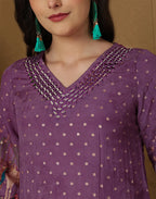 Silk Printed Straight 3 Piece Kurta Set