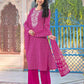 Cotton Printed Straight Kurta with Pant & Dupatta