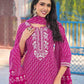 Cotton Printed Straight Kurta with Pant & Dupatta