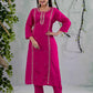 Silk Embroidered Straight Kurta with Pant & Dupatta