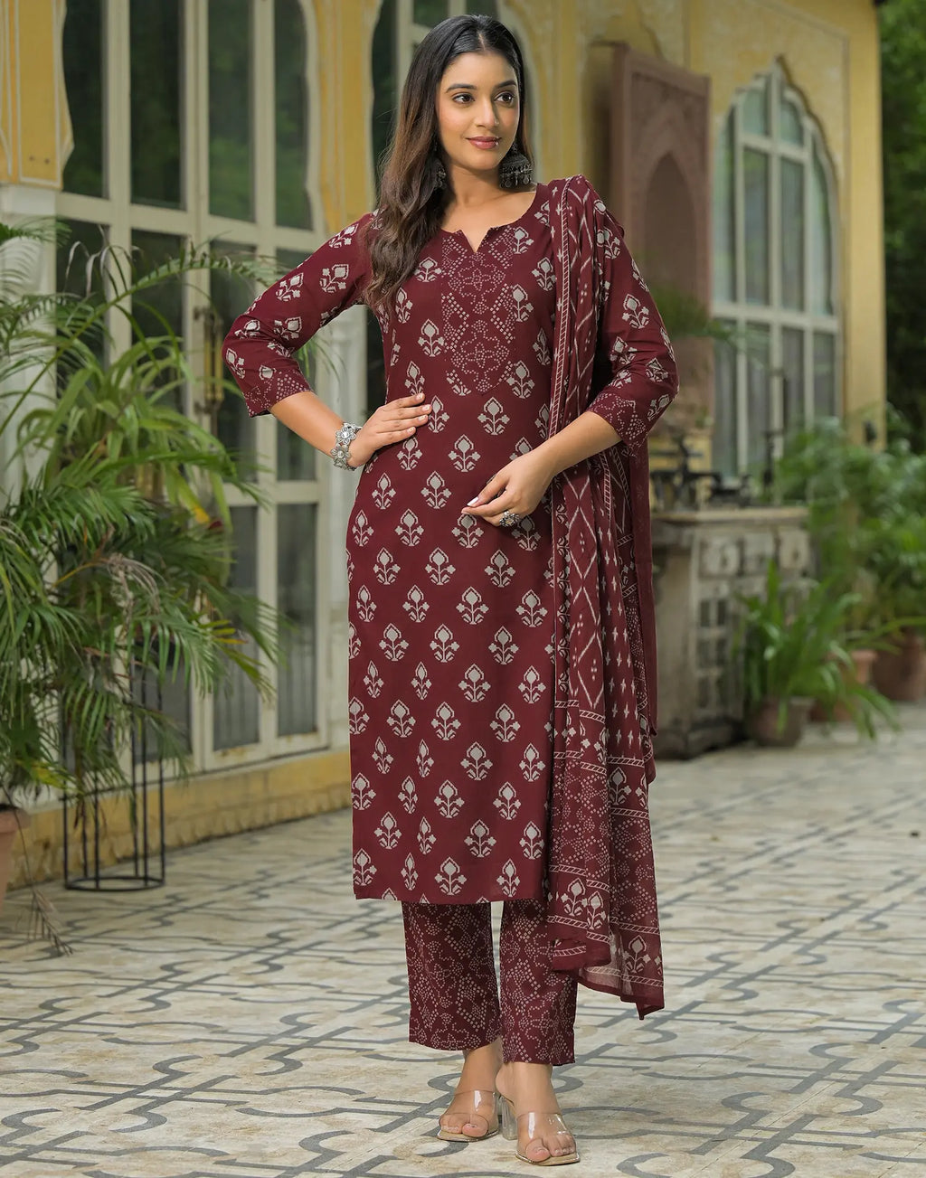 Viscose Rayon Printed Straight 3 Piece Kurta Set