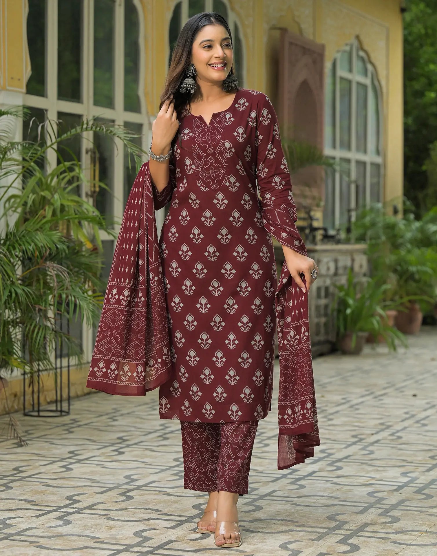 Viscose Rayon Printed Straight 3 Piece Kurta Set