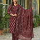 Cotton Printed Straight Kurta with Pant & Dupatta