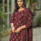 Cotton Printed Straight Kurta with Pant & Dupatta
