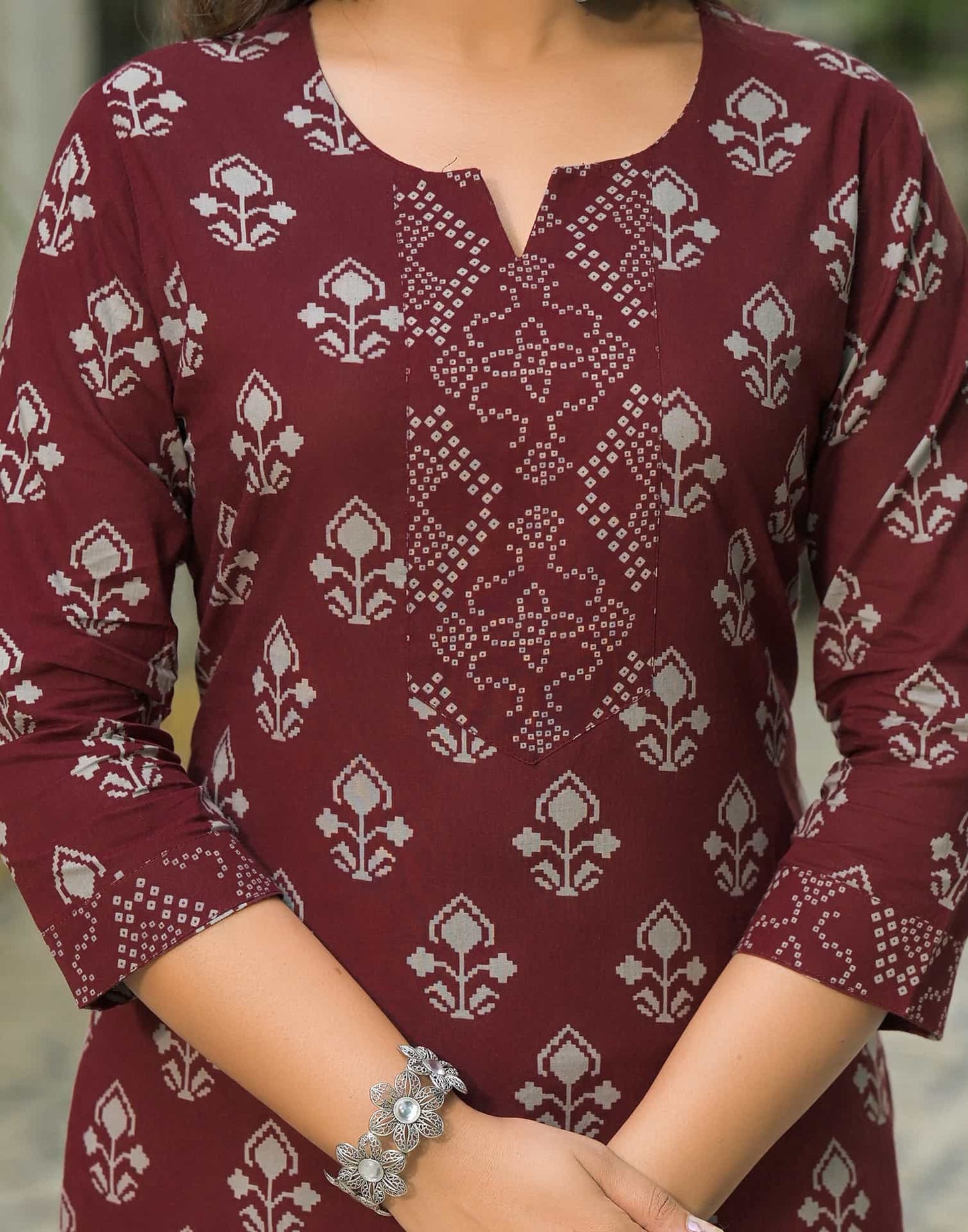 Cotton Printed Straight Kurta with Pant & Dupatta