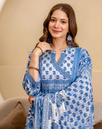 Viscose Rayon Floral Print Straight 3 Piece Kurta Set