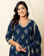 Viscose Rayon Printed Straight 3 Piece Kurta Set