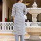 Cotton Printed Anarkali Kurta with Pant & Dupatta
