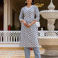 Cotton Printed Anarkali Kurta with Pant & Dupatta