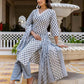 Cotton Printed Anarkali Kurta with Pant & Dupatta