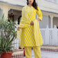Cotton Printed A-Line Kurta with Pant & Dupatta
