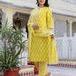Cotton Printed A-Line Kurta with Pant & Dupatta
