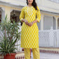 Cotton Printed A-Line Kurta with Pant & Dupatta