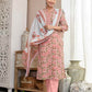 Cotton Printed A-Line Kurta with Pant & Dupatta