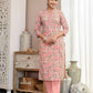 Cotton Printed A-Line Kurta with Pant & Dupatta