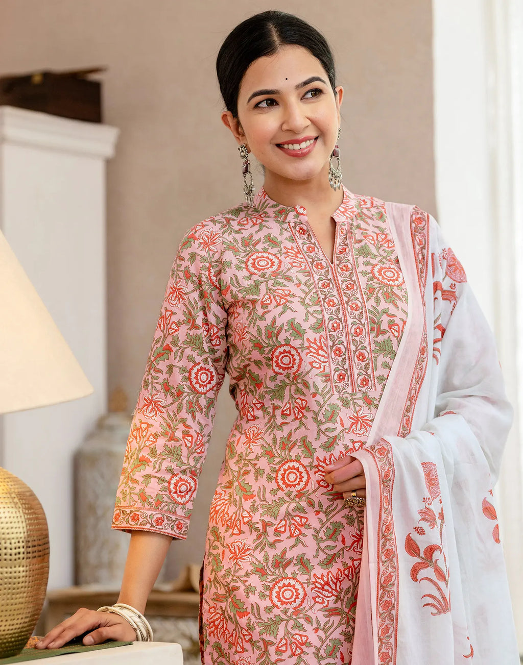 Cotton Printed Straight 3 Piece Kurta Set