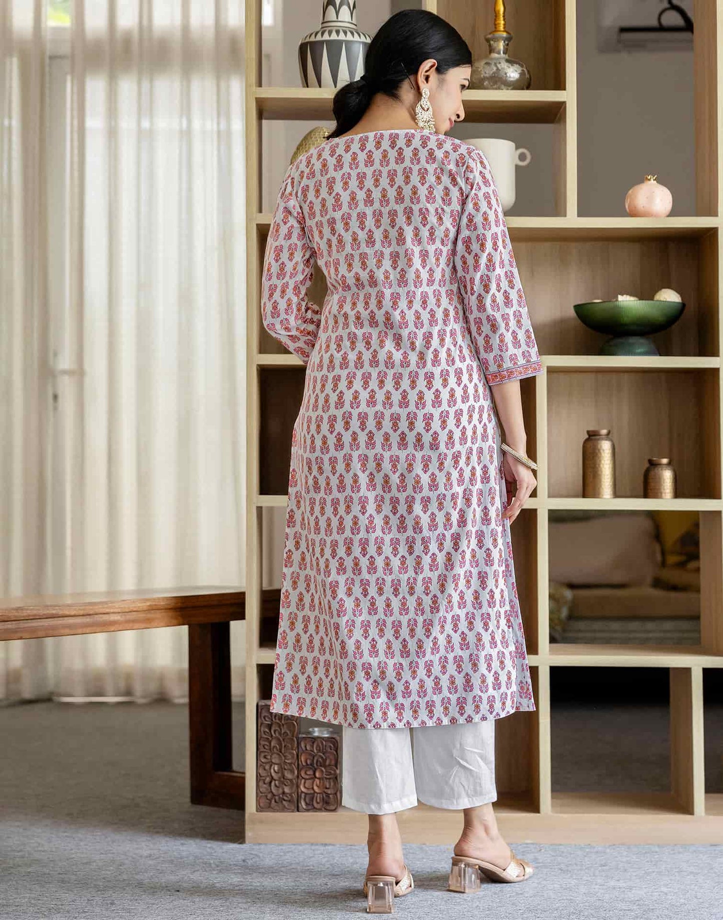 Cotton Printed A-Line Kurta with Pant & Dupatta