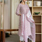 Cotton Printed A-Line Kurta with Pant & Dupatta