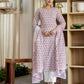 Cotton Printed A-Line Kurta with Pant & Dupatta