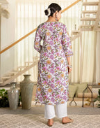 Viscose Rayon Printed Straight 3 Piece Kurta Set