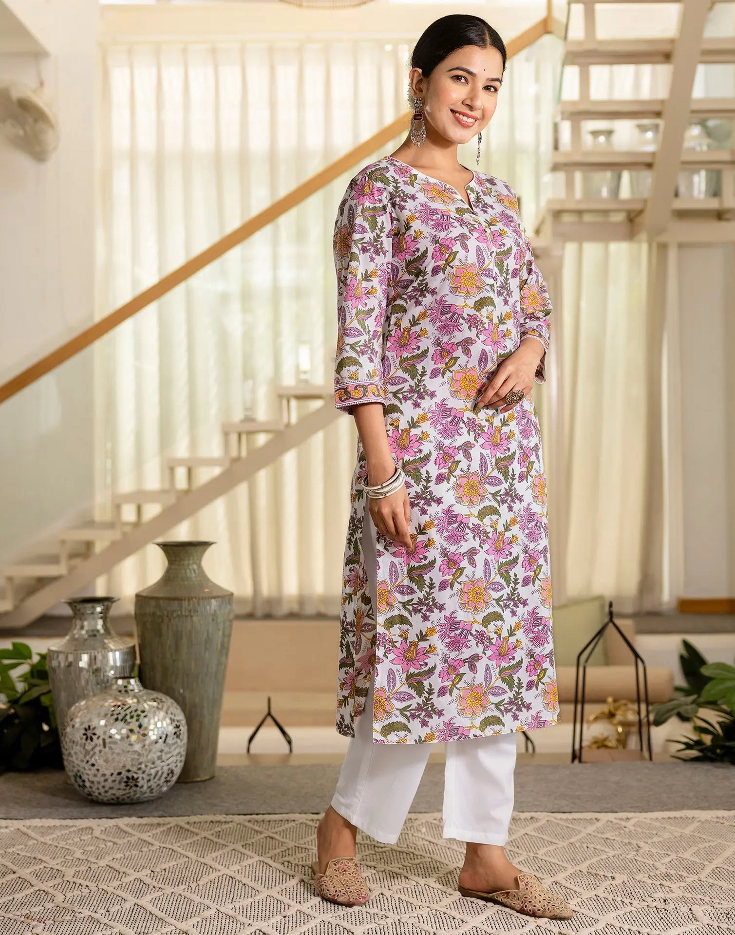 Viscose Rayon Printed Straight 3 Piece Kurta Set