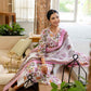 Cotton Printed A-Line Kurta with Pant & Dupatta