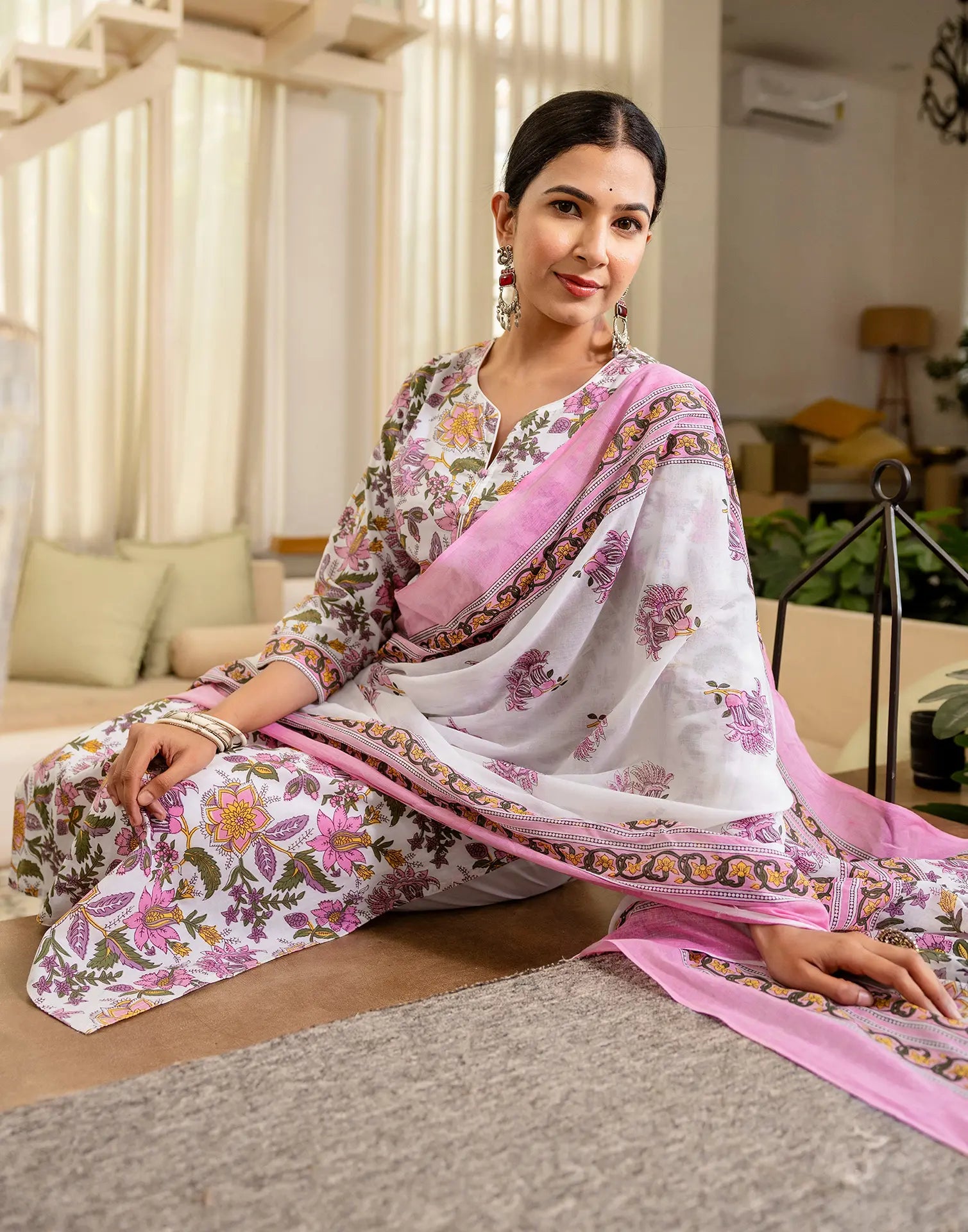 Viscose Rayon Printed Straight 3 Piece Kurta Set
