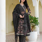 Cotton Printed, Embroidery, Tassels, Anarkali Kurta with Pant & Dupatta