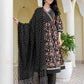 Cotton Printed, Embroidery, Tassels, Anarkali Kurta with Pant & Dupatta