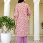 Cotton Printed, Embroidery, Tassels Anarkali Kurta with Pant & Dupatta