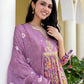 Cotton Printed, Embroidery, Tassels Anarkali Kurta with Pant & Dupatta