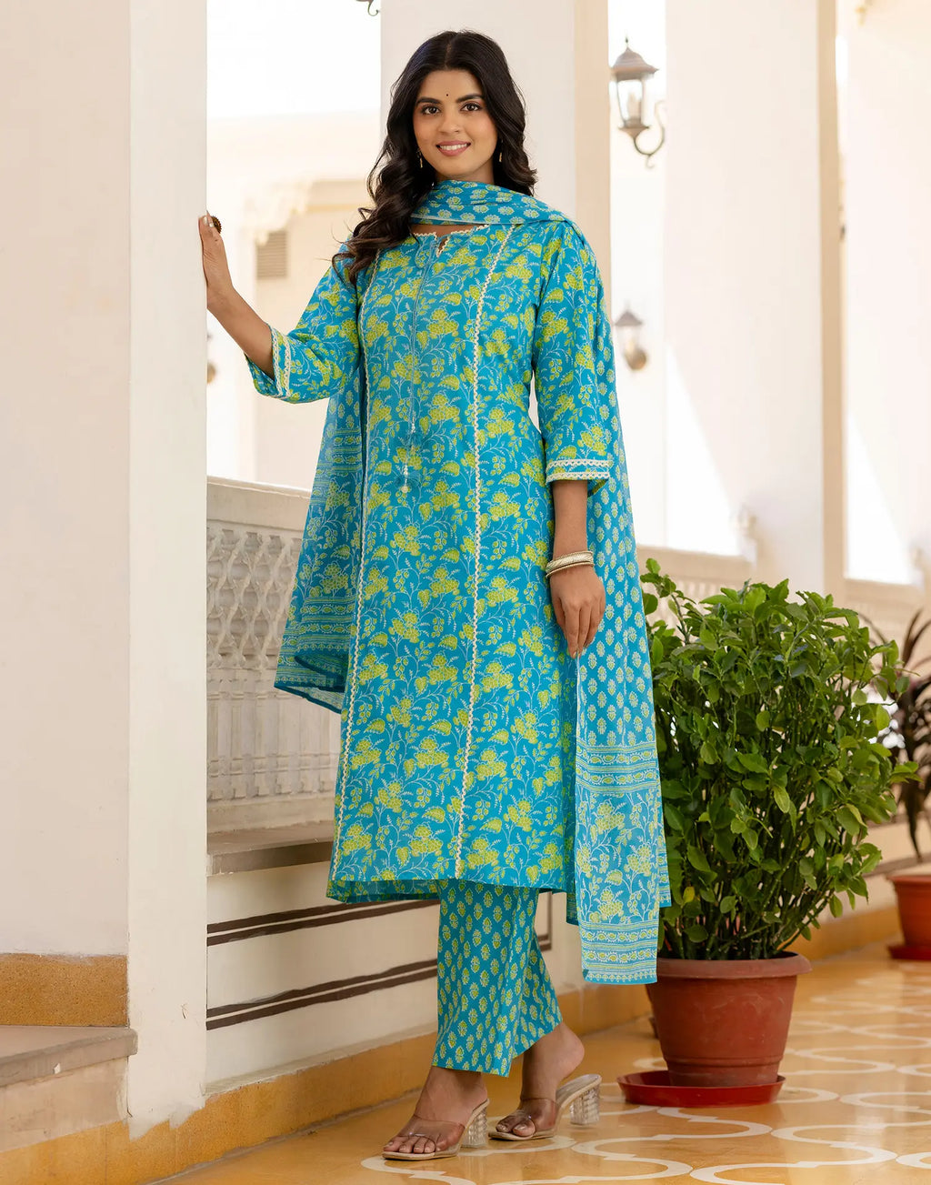 Viscose Rayon Printed Straight 3 Piece Kurta Set