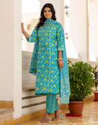 Viscose Rayon Printed Straight 3 Piece Kurta Set