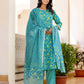 Cotton Printed, Lace, Tassels Straight Kurta with Pant & Dupatta