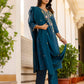 Cotton Embroidered Straight Kurta with Pant & Dupatta