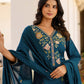 Cotton Embroidered Straight Kurta with Pant & Dupatta