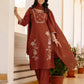 Cotton Embroidery and Sequins Work, Embroidery Lace Straight Kurta with Pant & Dupatta