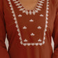 Cotton Embroidery and Sequins Work, Embroidery Lace Straight Kurta with Pant & Dupatta