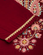 Velvet Embroidered Straight 3 Piece Kurta Set