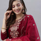 Velvet Embroidery Straight Kurta with Pant & Dupatta