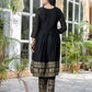 Rayon Foil Print and Gota Lace Straight Kurta with Pant & Dupatta