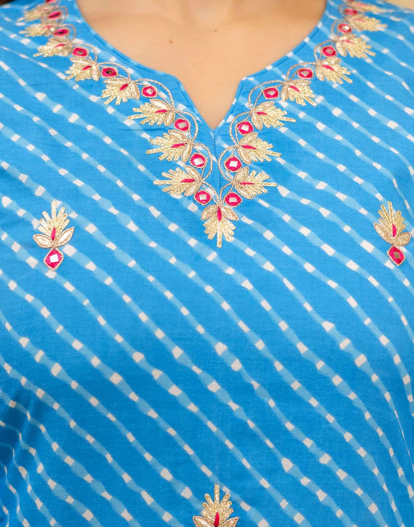 Cotton Printed Straight Kurta with Pant & Dupatta
