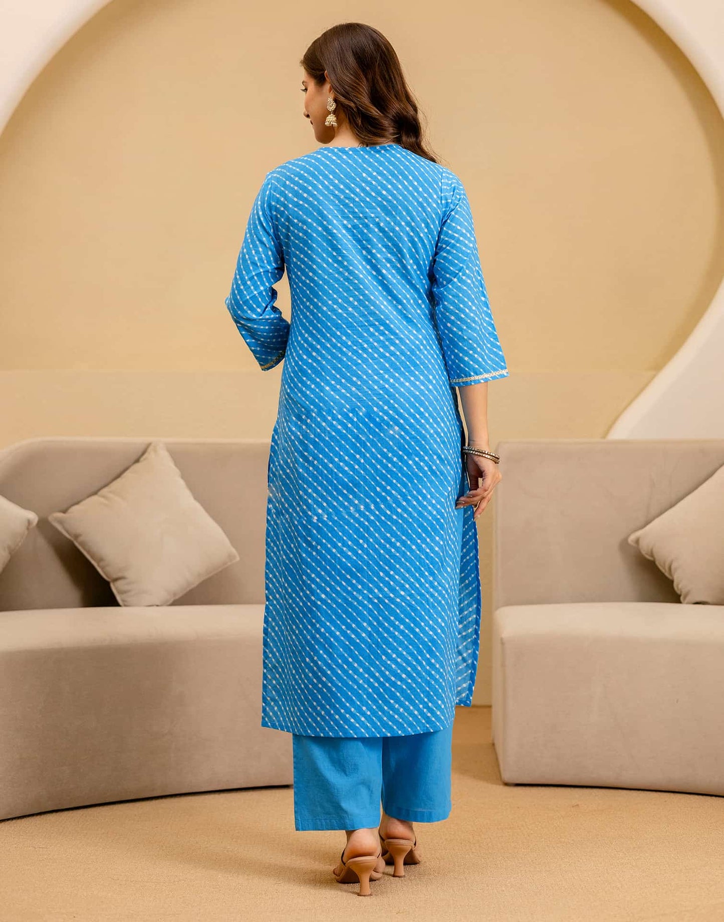Cotton Printed Straight Kurta with Pant & Dupatta