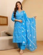 Viscose Rayon Embroidered Straight 3 Piece Kurta Set