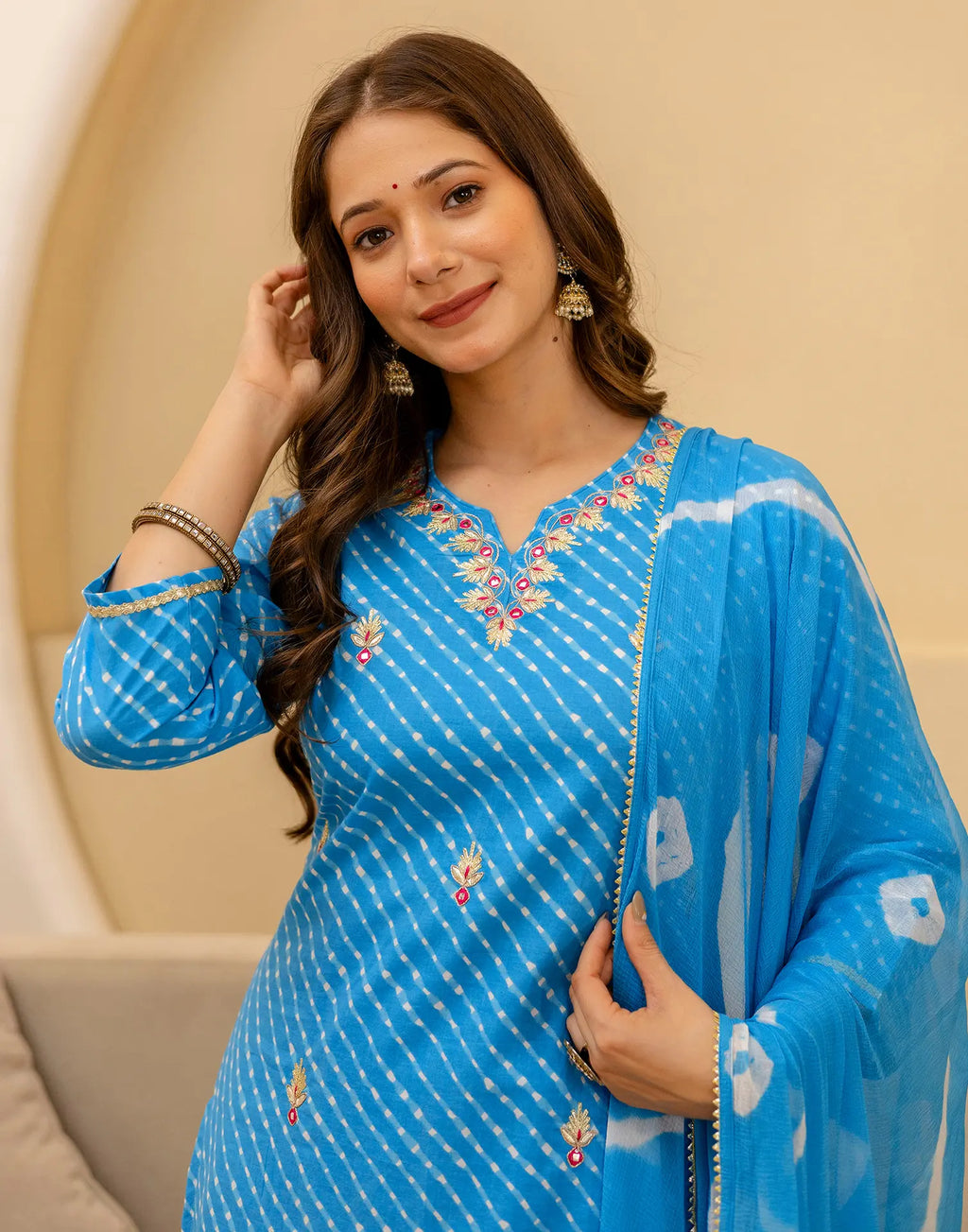 Viscose Rayon Embroidered Straight 3 Piece Kurta Set