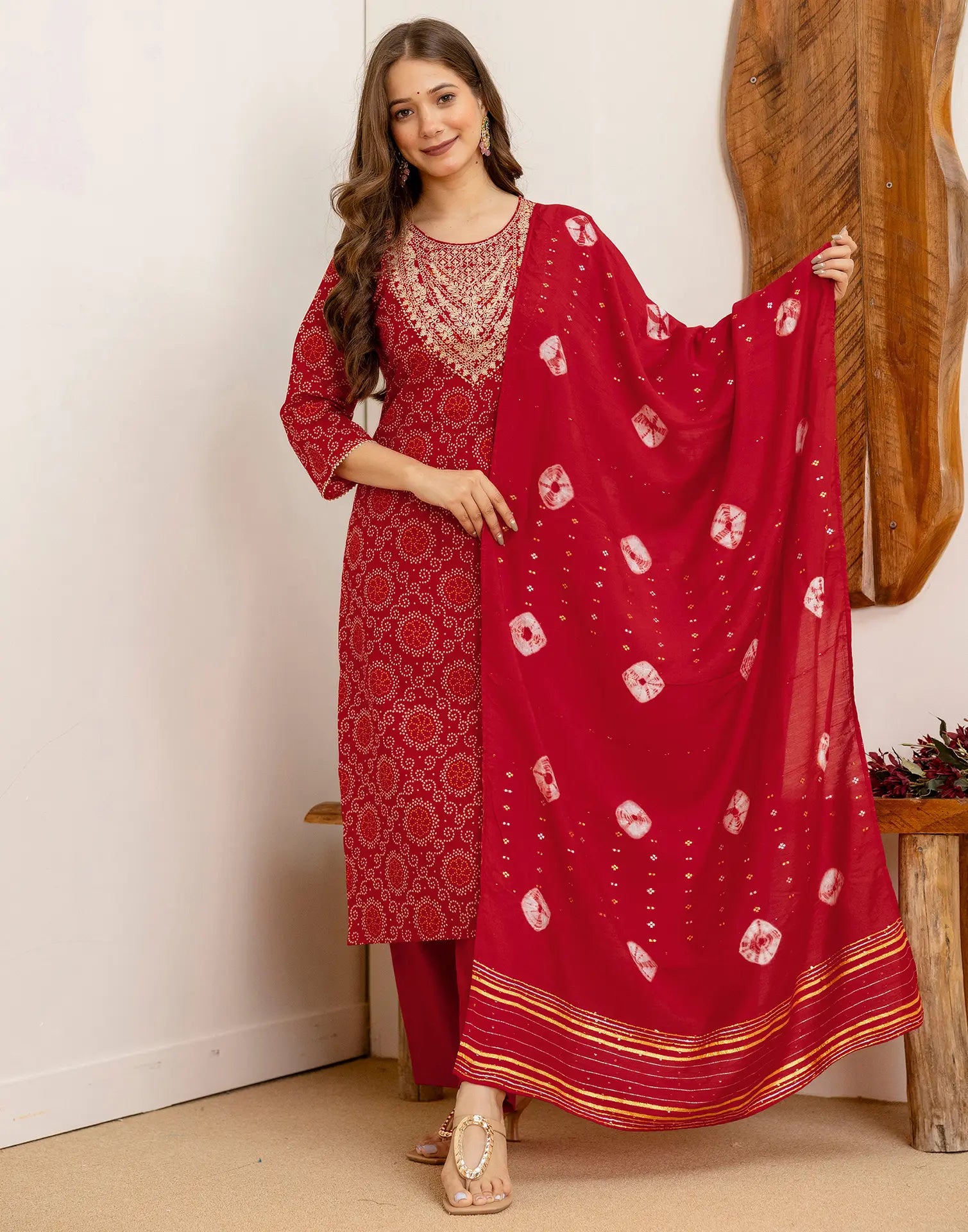 Viscose Rayon Embroidered Straight 3 Piece Kurta Set