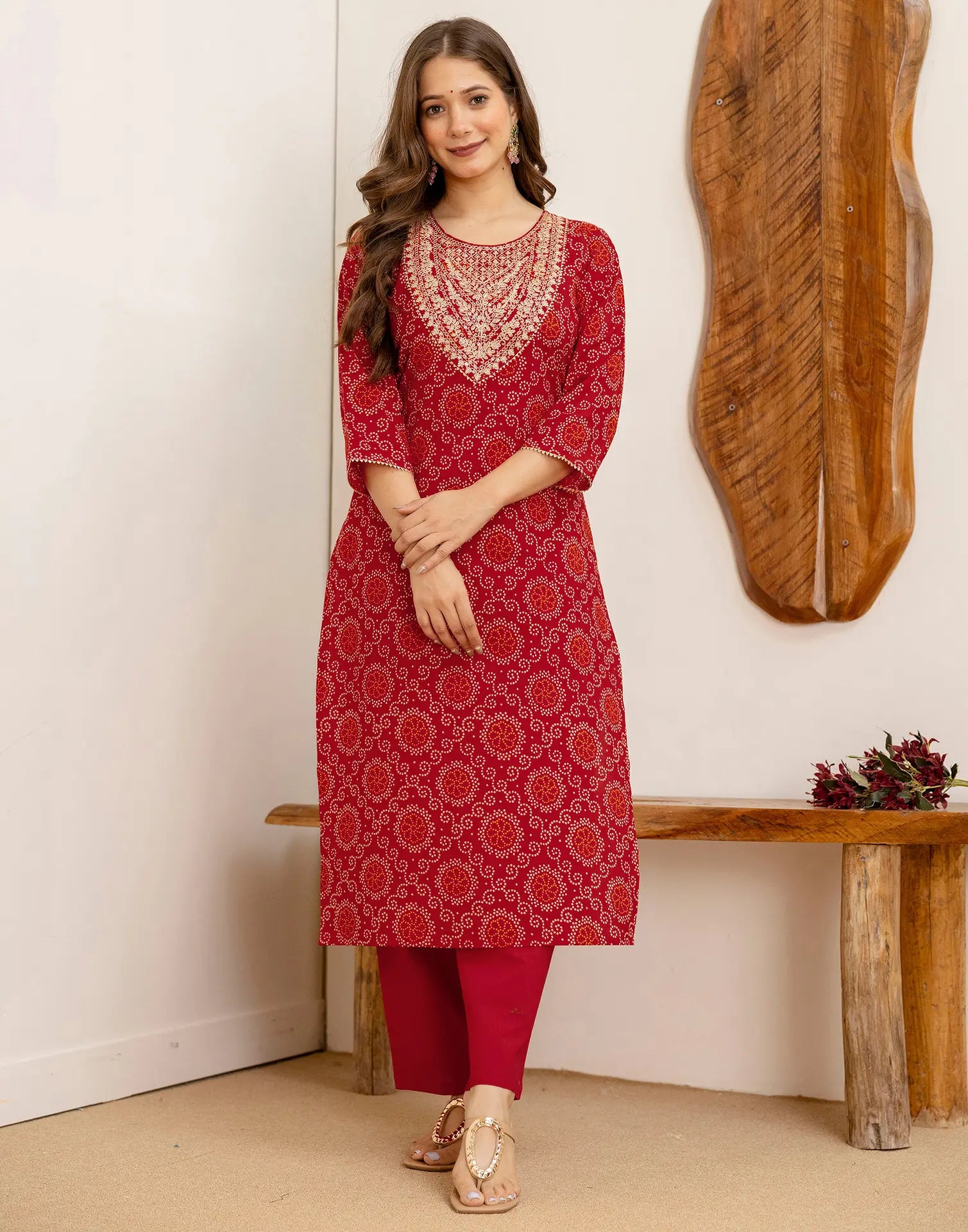 Viscose Rayon Embroidered Straight 3 Piece Kurta Set