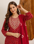 Viscose Rayon Embroidered Straight 3 Piece Kurta Set