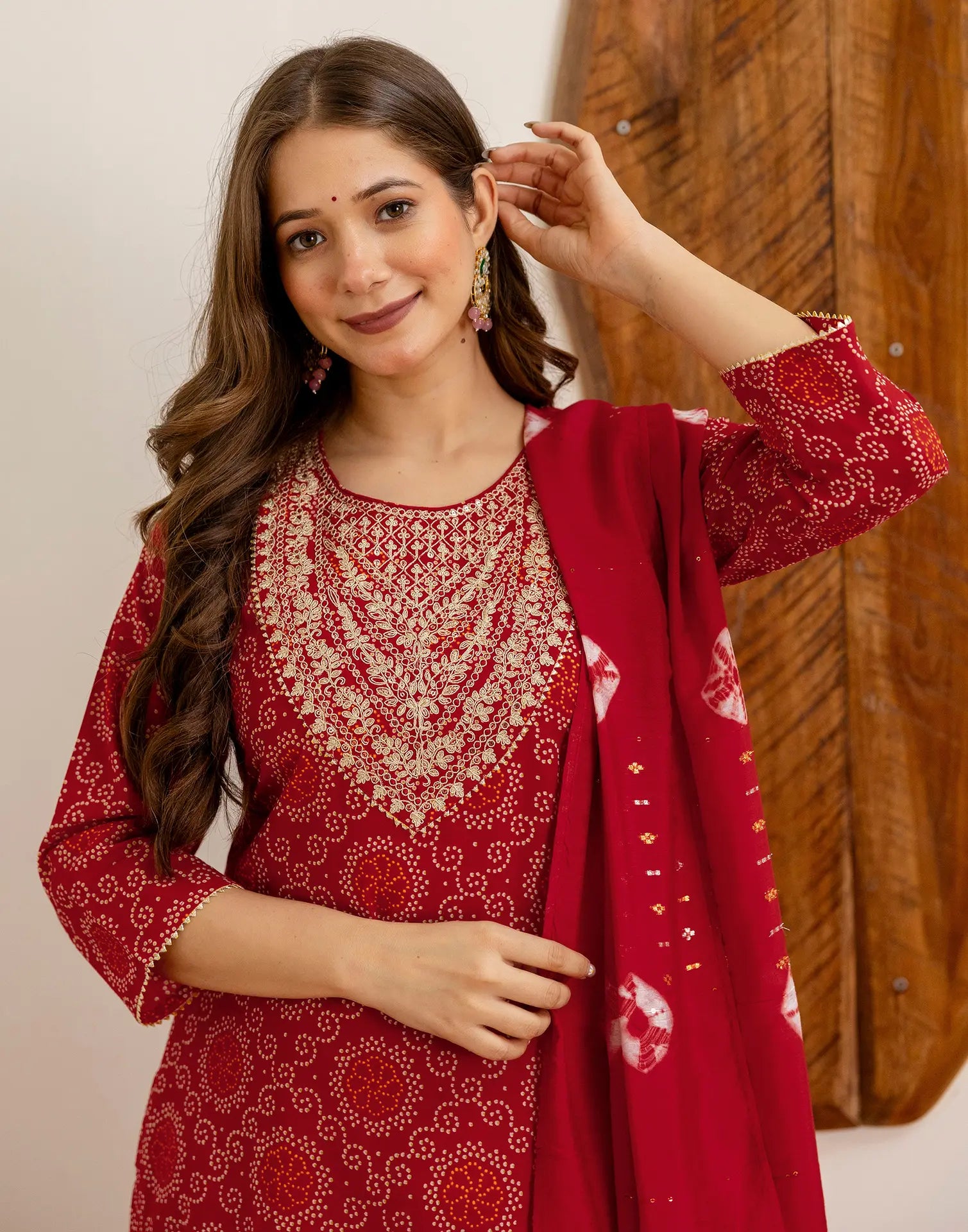 Viscose Rayon Embroidered Straight 3 Piece Kurta Set